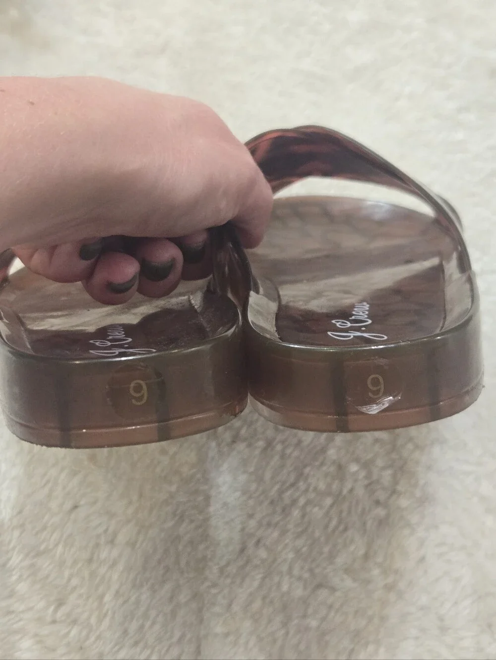 J. Crew Tortoiseshell Sumner Preppy Summer Y2K Jelly Slide Sandals, 9